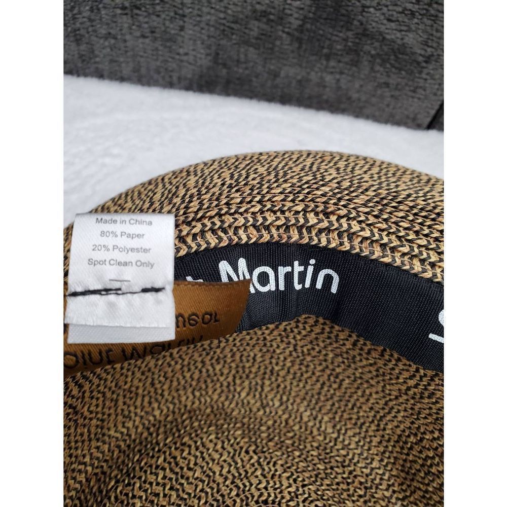 Saint Martin Straw Fedora Men's Hat OS - Picture 8 of 11